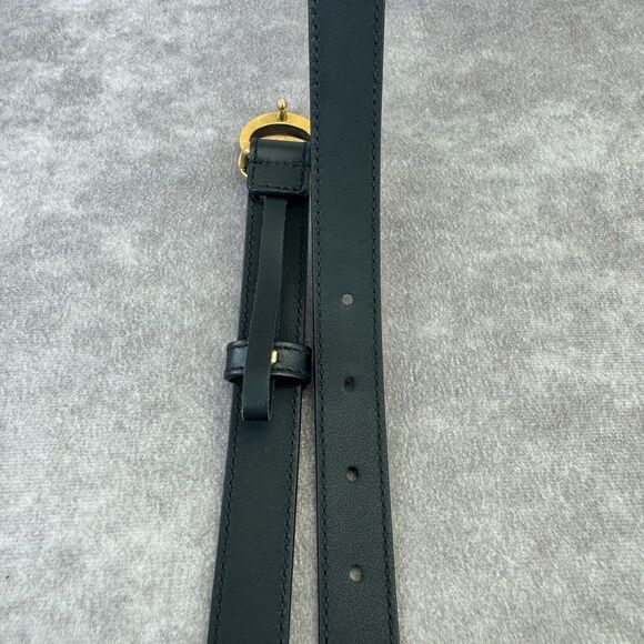 Authentic Gucci Black Leather Slim GG Marmont Belt 409417 70/28 - Picture 7 of 11